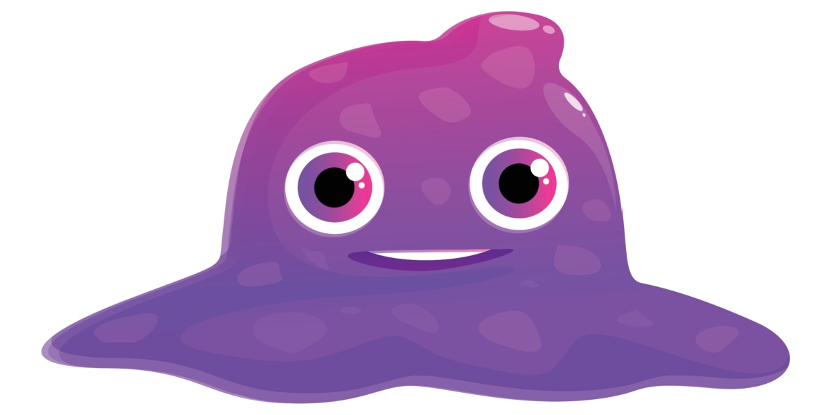An illustration of a purple blob. 