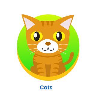 Cute illustrated little cat icon.
