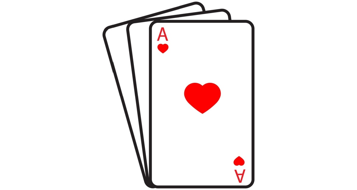 An illustration of a hand of playing cards. 