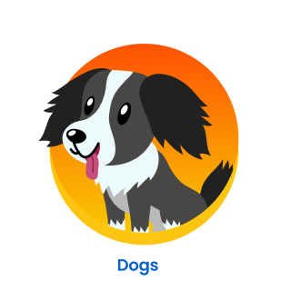 Cute illustrated little dog icon.