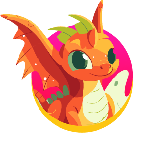 Cute dragon cartoon icon.