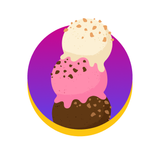 Cute ice cream cartoon icon.