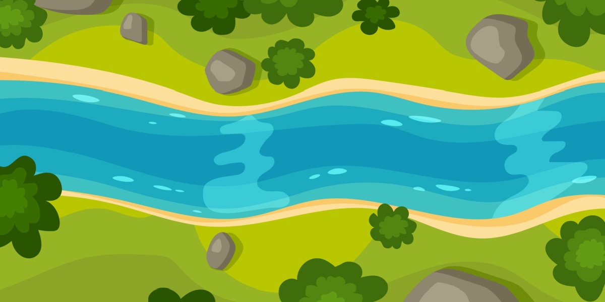 An illustration of a river. 