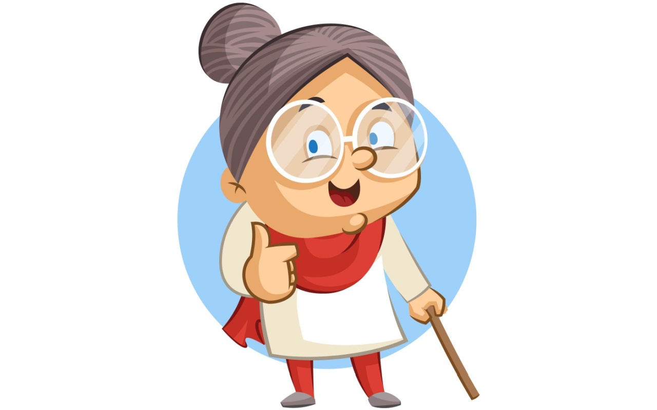 An illustration of an old lady.
