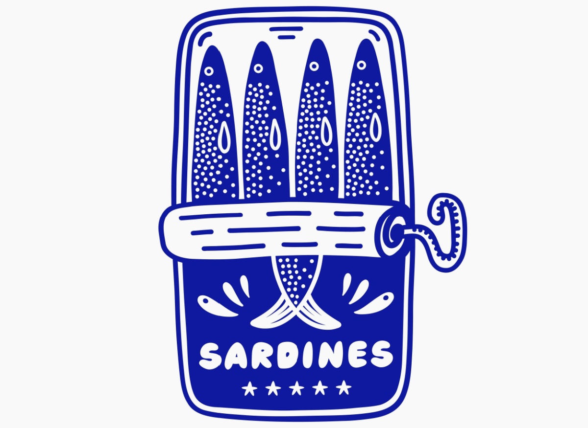 An illustration of a can of sardines. 