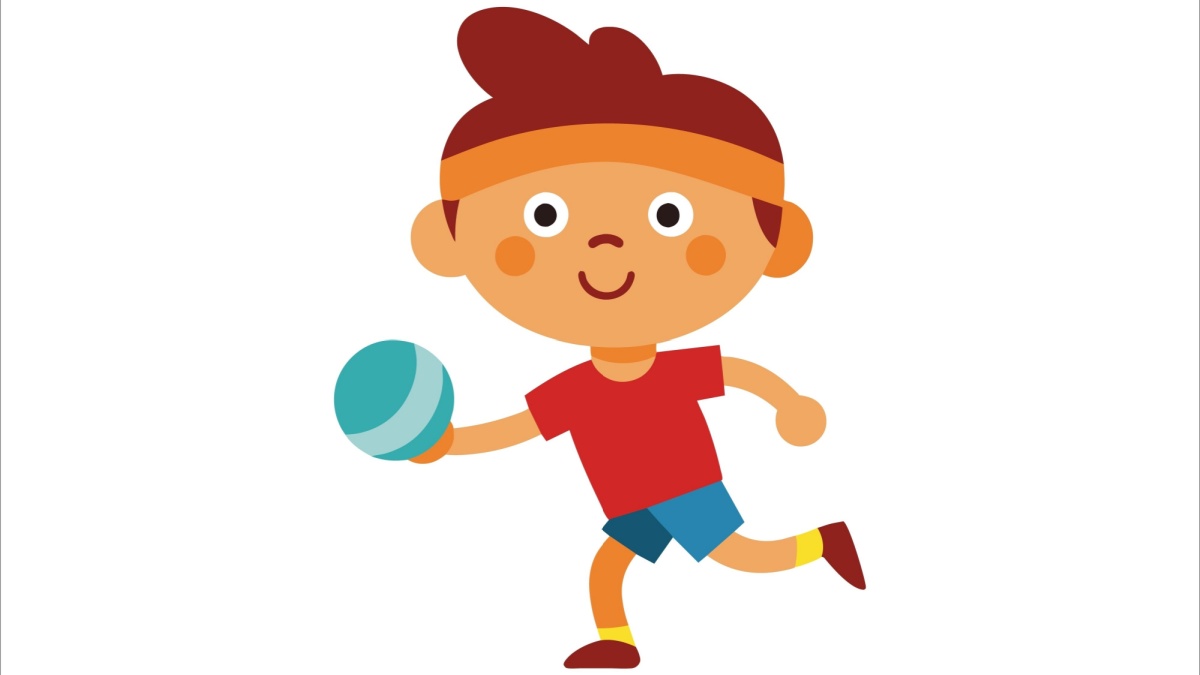 An illustration of a boy throwing a ball. 