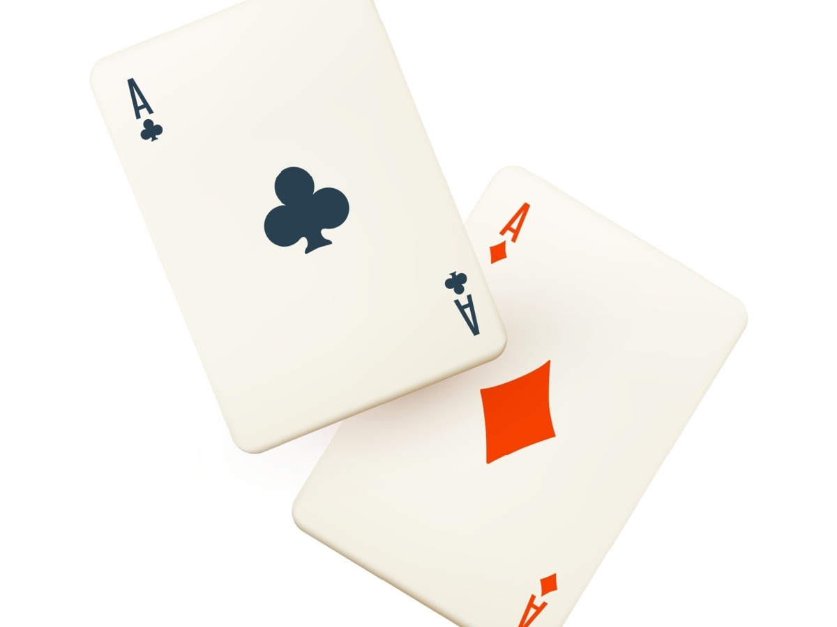 Two aces playing cards. 
