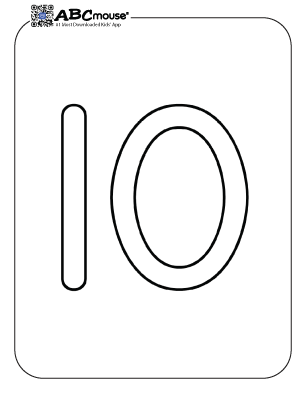 Free printable number ten coloring page for kids from ABCmouse.com. 