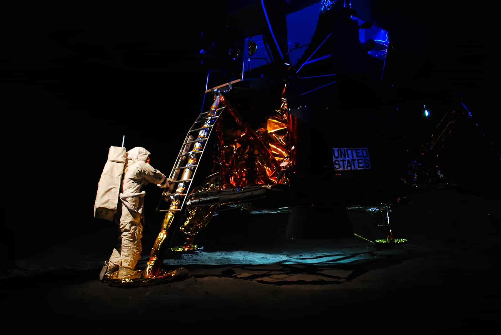Recreation of the moon landing and lunar module, Garden City, NY