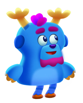 Cute blue monster character from ABCmouse.com 