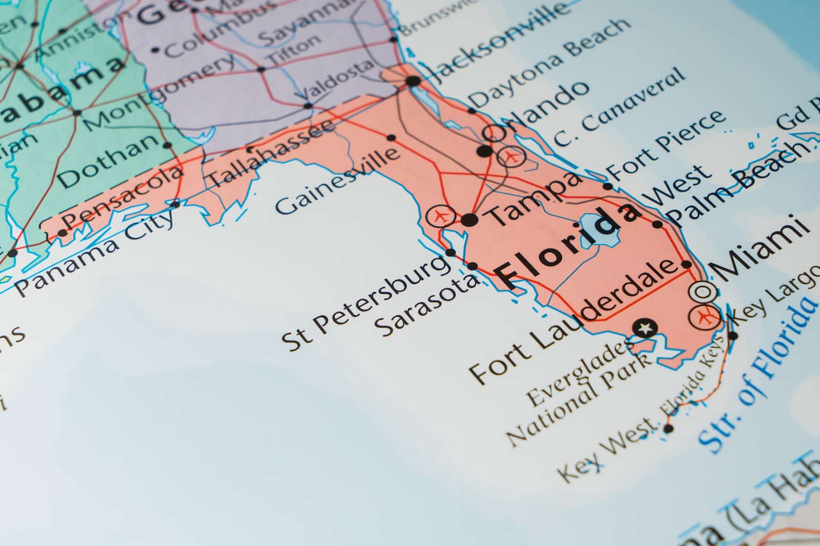 Florida map. 