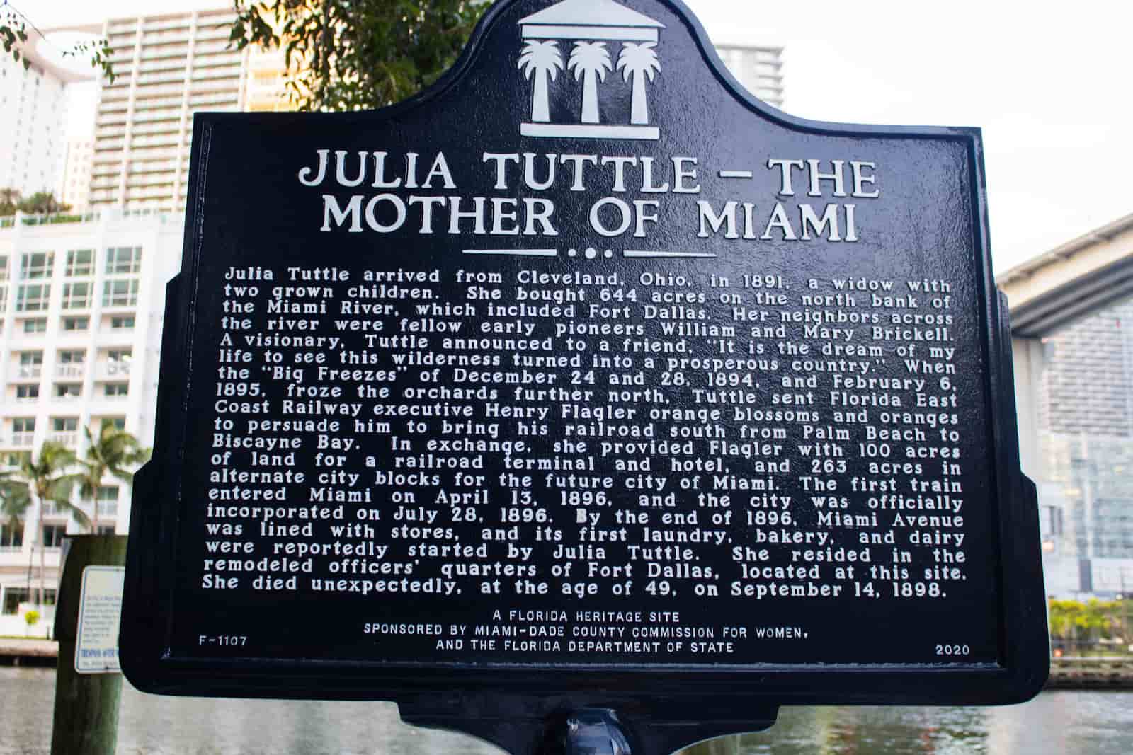 Julia Tuttle Memorial the mother of Miami. 