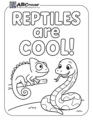 Free printable reptiles are cool coloring page from ABCmouse.com. 