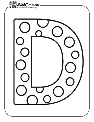 Free printable letter D with dots coloring page for kids from ABCmouse.com. 