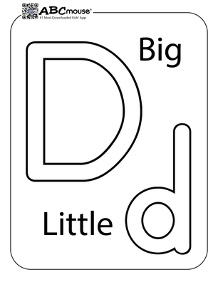 Free printable big and little letter D coloring page for kids from ABCmouse.com. 