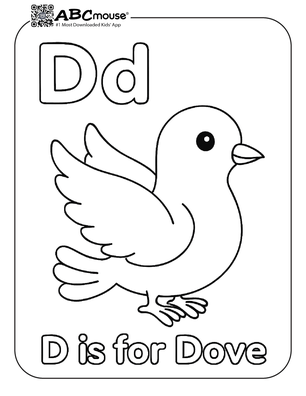 Free printable letter D is for dove coloring page for kids from ABCmouse.com. 