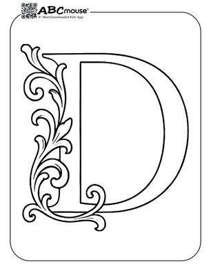 Free printable fancy letter D coloring page for kids from ABCmouse.com. 