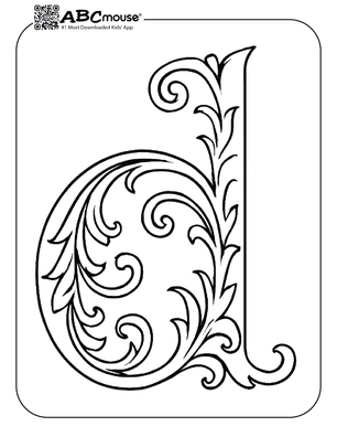 Free printable fancy letter D coloring page for kids from ABCmouse.com. 