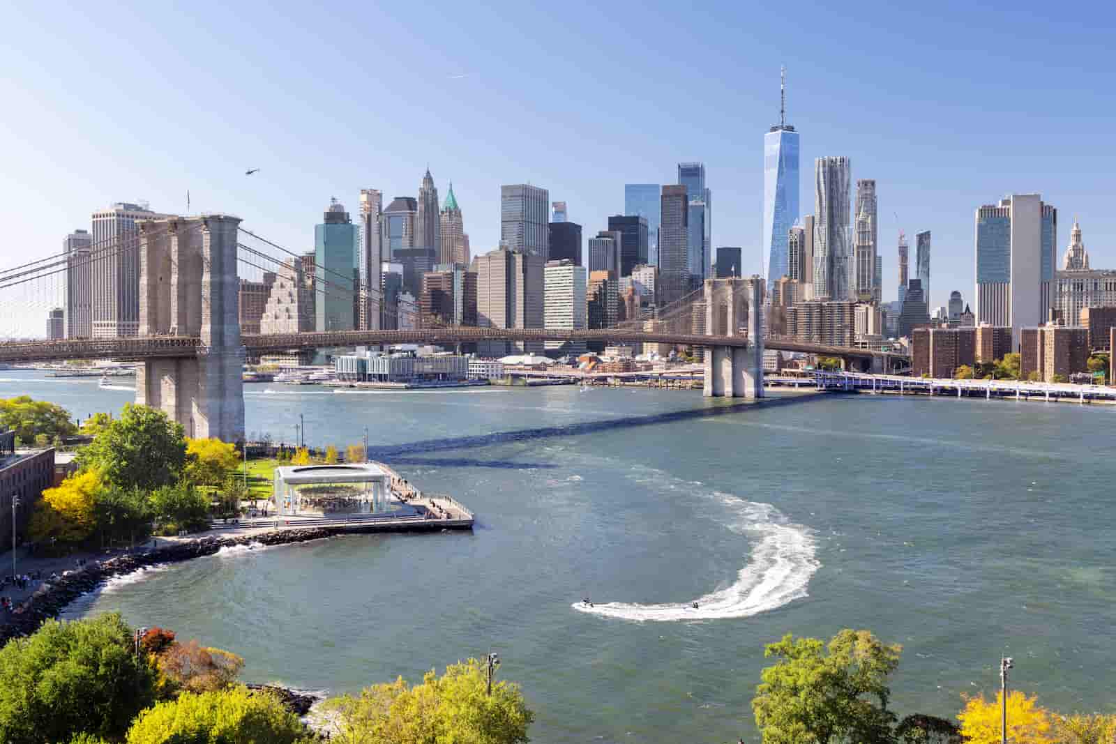 Brooklyn Bridge over the Hudson River