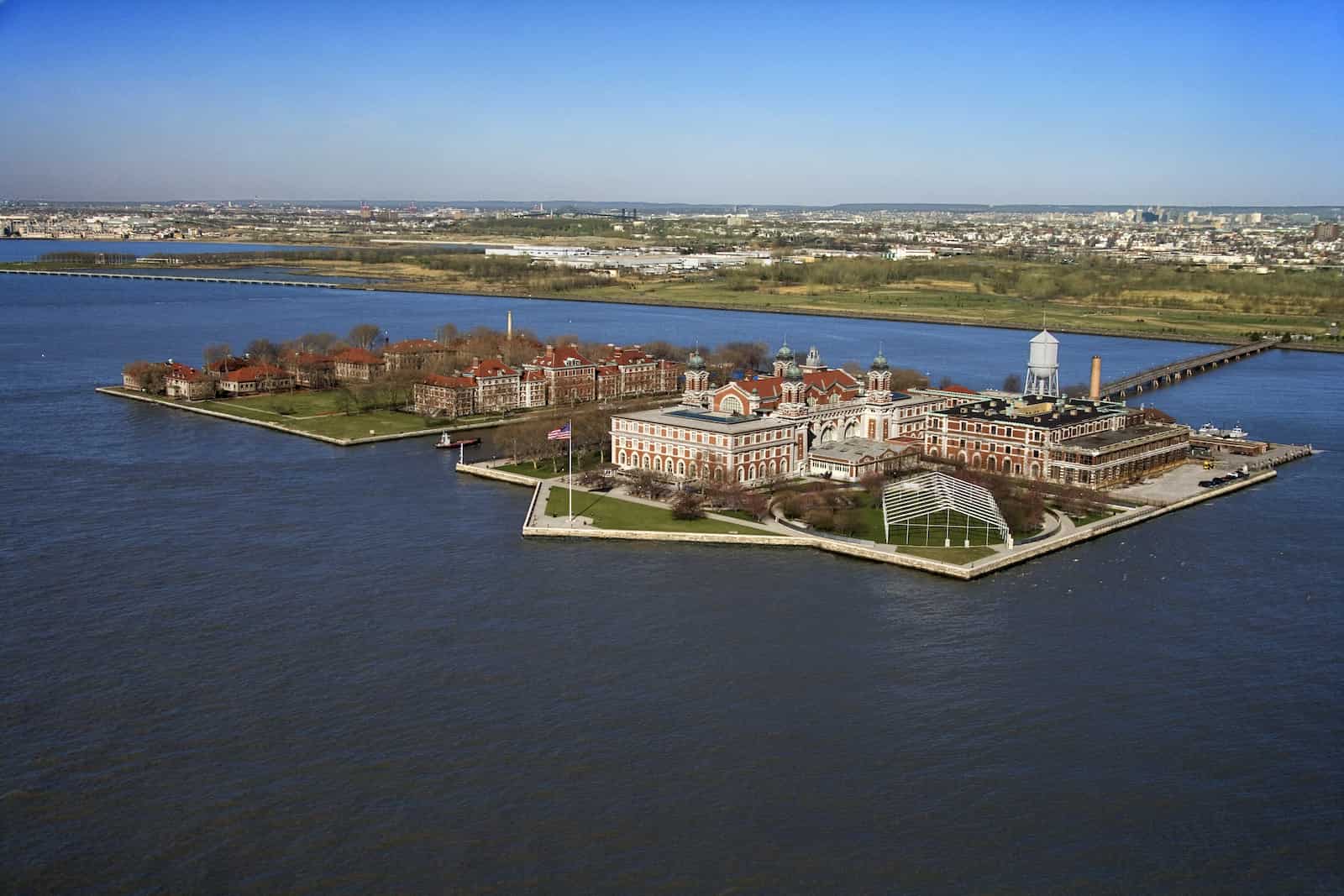 Aerial view of Ellis Island, New York City
