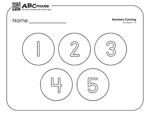 Free printable number groups counting by fives 1-5 coloring page for kids from ABCmouse.com. 