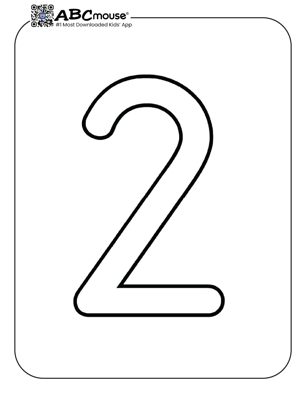 Free printable number two coloring page for kids from ABCmouse.com. 
