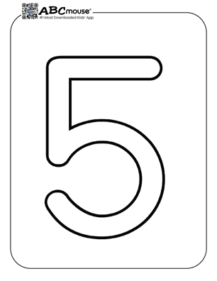 Free printable number five coloring page for kids from ABCmouse.com. 