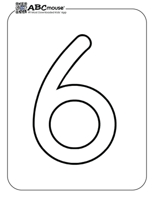 Free printable number six coloring page for kids from ABCmouse.com. 