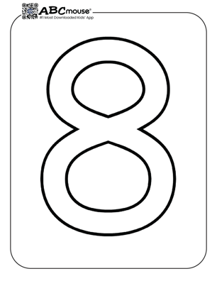 Free printable number eight coloring page for kids from ABCmouse.com. 