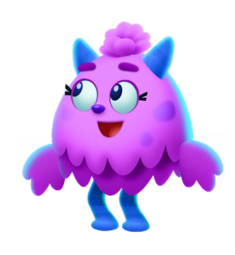 Cute purple character from ABCmouse.com