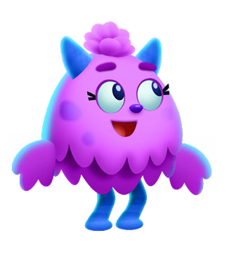 Cute purple character from ABCmouse.com