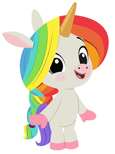 Cute rainbow unicorn figure from ABCmouse.com. 