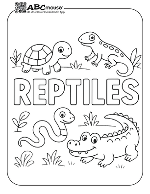 Free printable reptile coloring page from ABCmouse.com. 