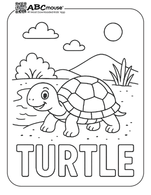 Free printable turtle coloring page from ABCmouse.com. 
