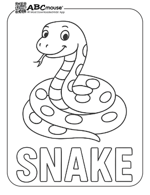 Free printable snake coloring page from ABCmouse.com. 