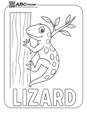 Free printable lizard coloring page from ABCmouse.com. 
