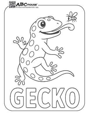 Free printable cecko coloring page from ABCmouse.com. 