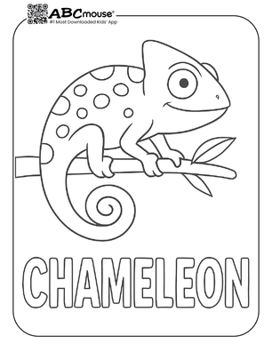 Free printable chameleon coloring page from ABCmouse.com. 