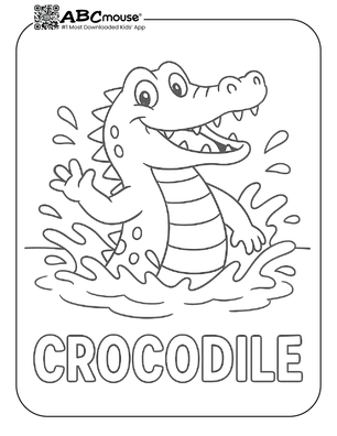 Free printable crocodile coloring page from ABCmouse.com. 