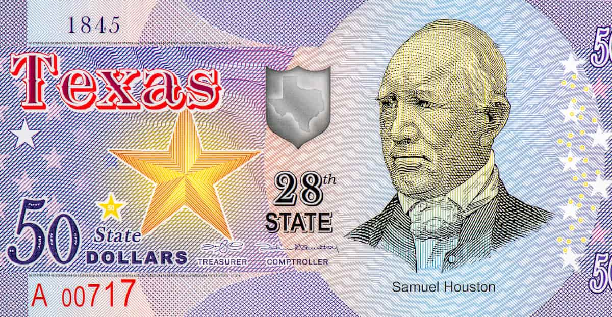 Samuel Houston on $50 Bill