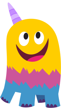 Cute monster with a unicorn horn character from ABCmouse.com. 
