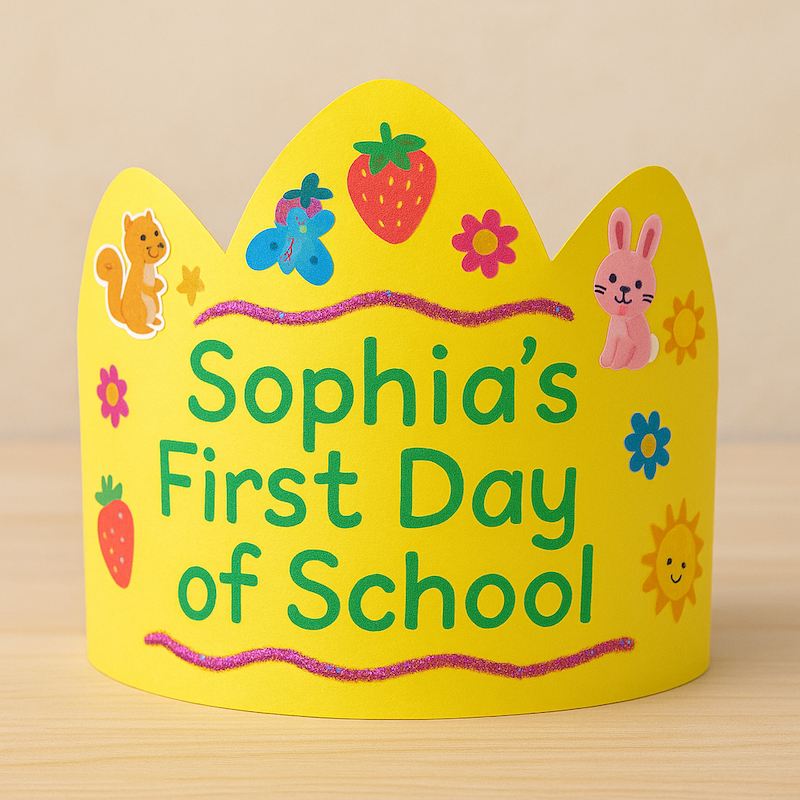 Fun colorful paper crown craft for kids to do for back to school. 