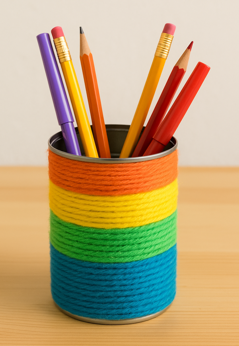 Fun colorful pencil holder craft for kids to decorate for back to school from ABCmouse.com. 