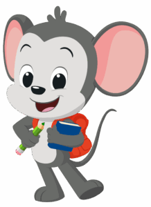 ABCmouse wearing a backpack and a smile.