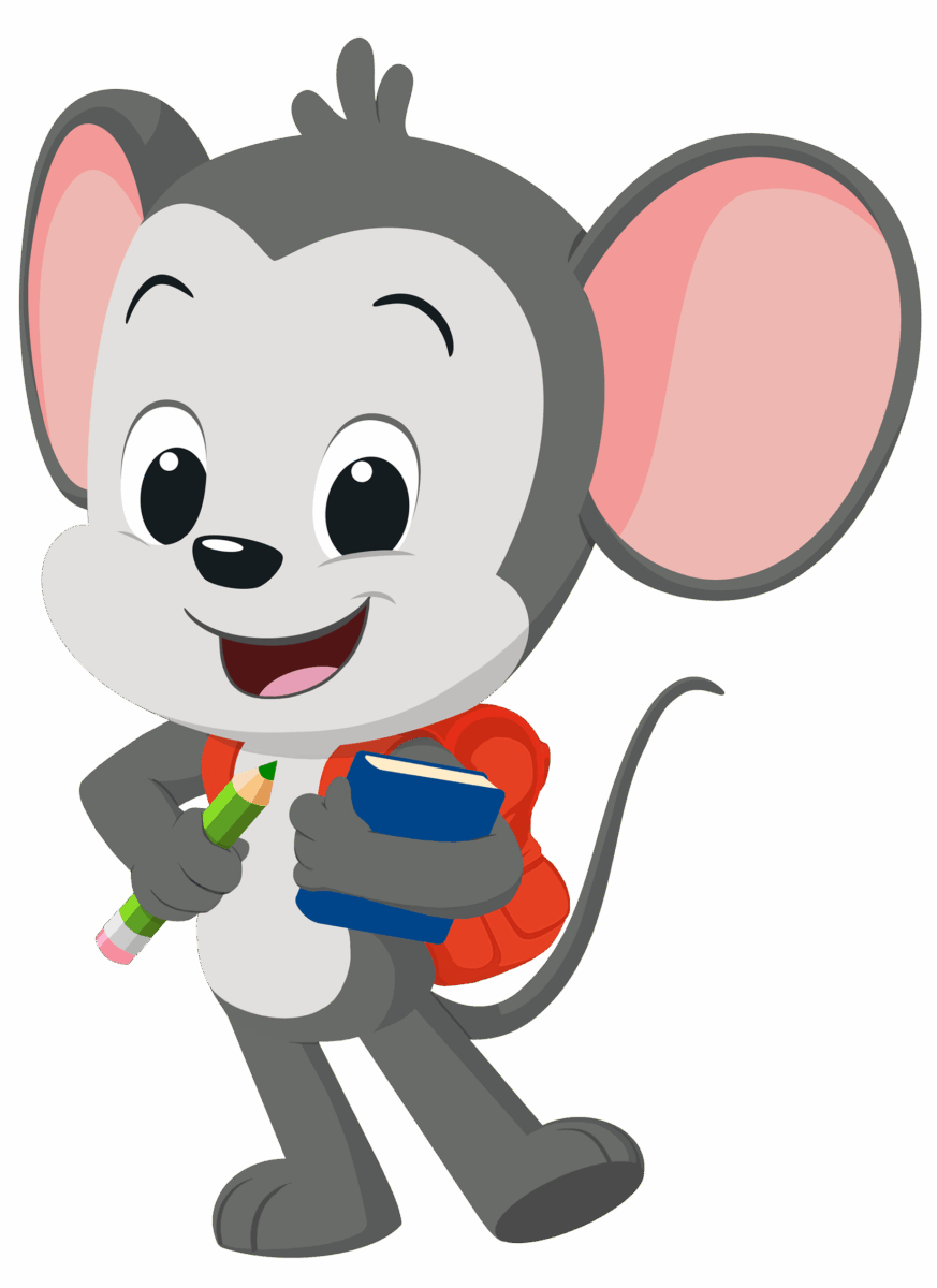 ABCmouse wearing a backpack and a smile.