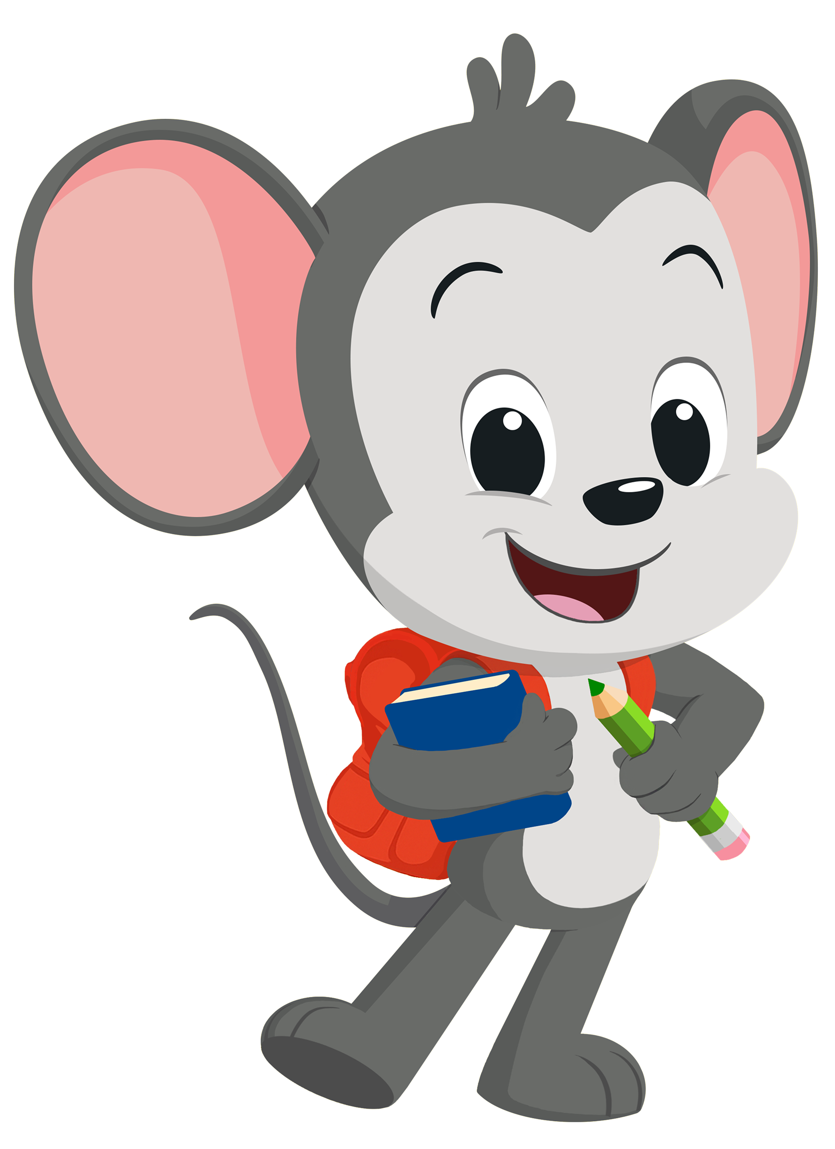 ABC mouse with a backpack. 