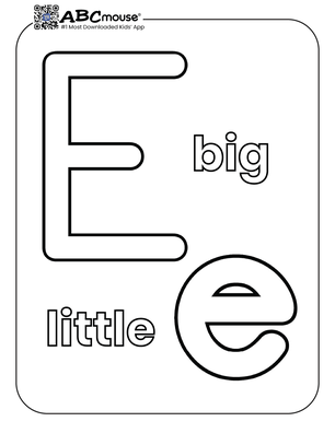 Free printable letter e coloring page for kids from ABCmouse.com. 