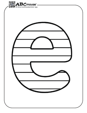 Free printable letter e coloring page for kids from ABCmouse.com. 