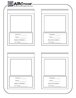 Free printable baseball card template coloring page for kids from ABCmouse.com. 