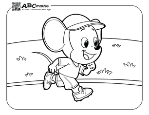 Free printable baseball coloring page for kids from ABCmouse.com. 